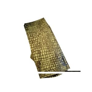 Fabletics Powerhold Biker Shorts Olive Green Crocodile Print High Waist 9 Inseam